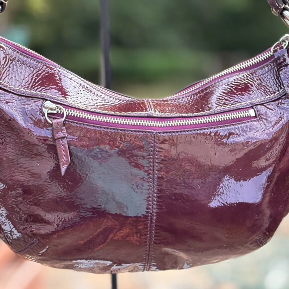 Coach Plum Patent Leather Purse and Matching Wallet #Z19605 - Picture 5 of 12